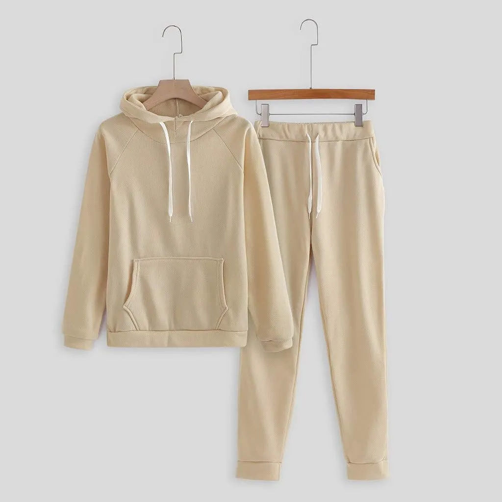 2 Piece Outfits for Women, Womens Sweatshirts Oversized Hoodie Long Sleeve Pullover Tracksuit Jogger Sweatpants with Pockets