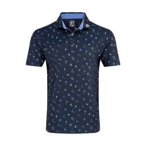 2024 FootJoy Men's Clam Bake Print Lisle Polo - Navy