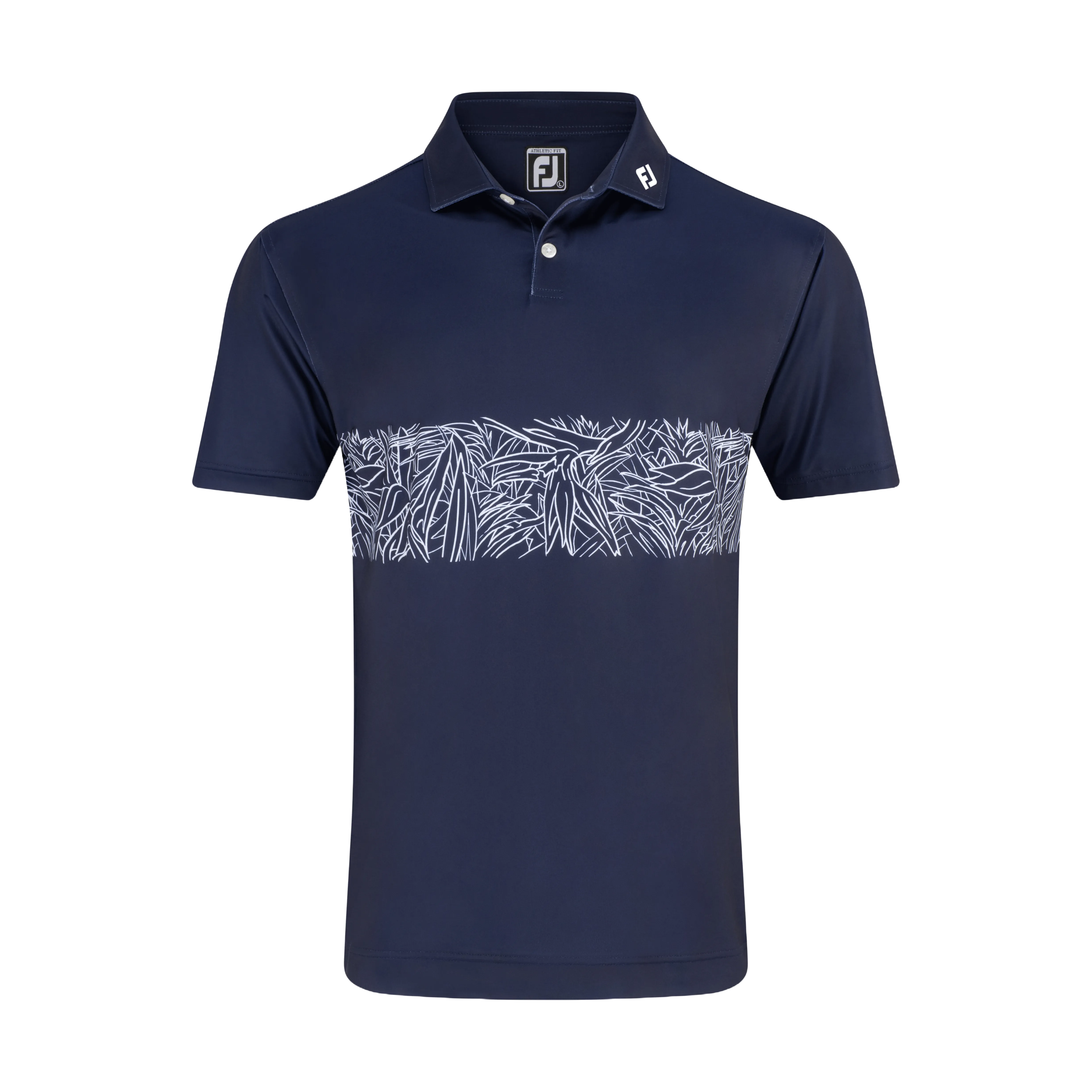 2024 FootJoy Men's Tropical Chest Band Lisle Polo - Navy