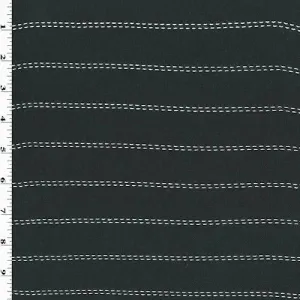 3 YD PC-Black/White Stitch Stripe Twill Shirting Fabric