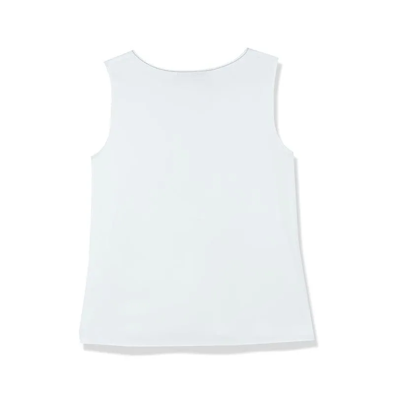 Acetate White V-Neck Tank Top