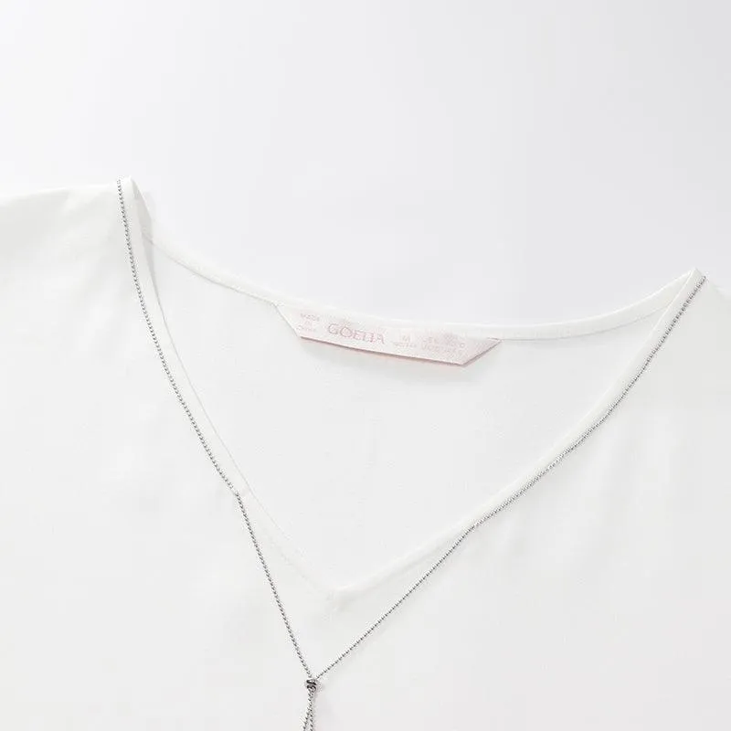 Acetate White V-Neck Tank Top