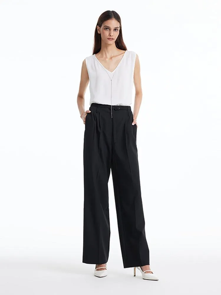 Acetate White V-Neck Tank Top
