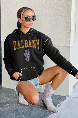 ALBANY GREAT DANES BELLE OF THE BALL STUDDED DETAIL FLEECE FRONT POCKET HOODIE