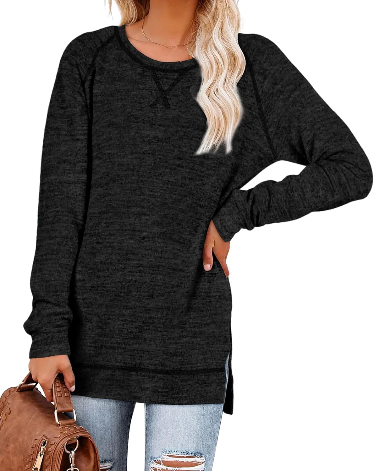 Aokosor Tunic Tops for Women 2025 Long Sleeve Shirts for Leggings Loose Fit Sweaters