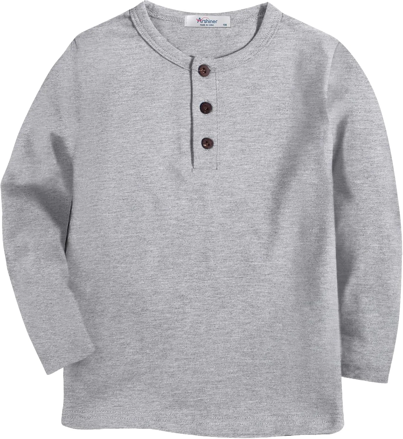 Arshiner Toddler Boys 3 Pack Long-Sleeve Henley T-Shirts Casual Cotton Graphic Shirt for 2-9 Years