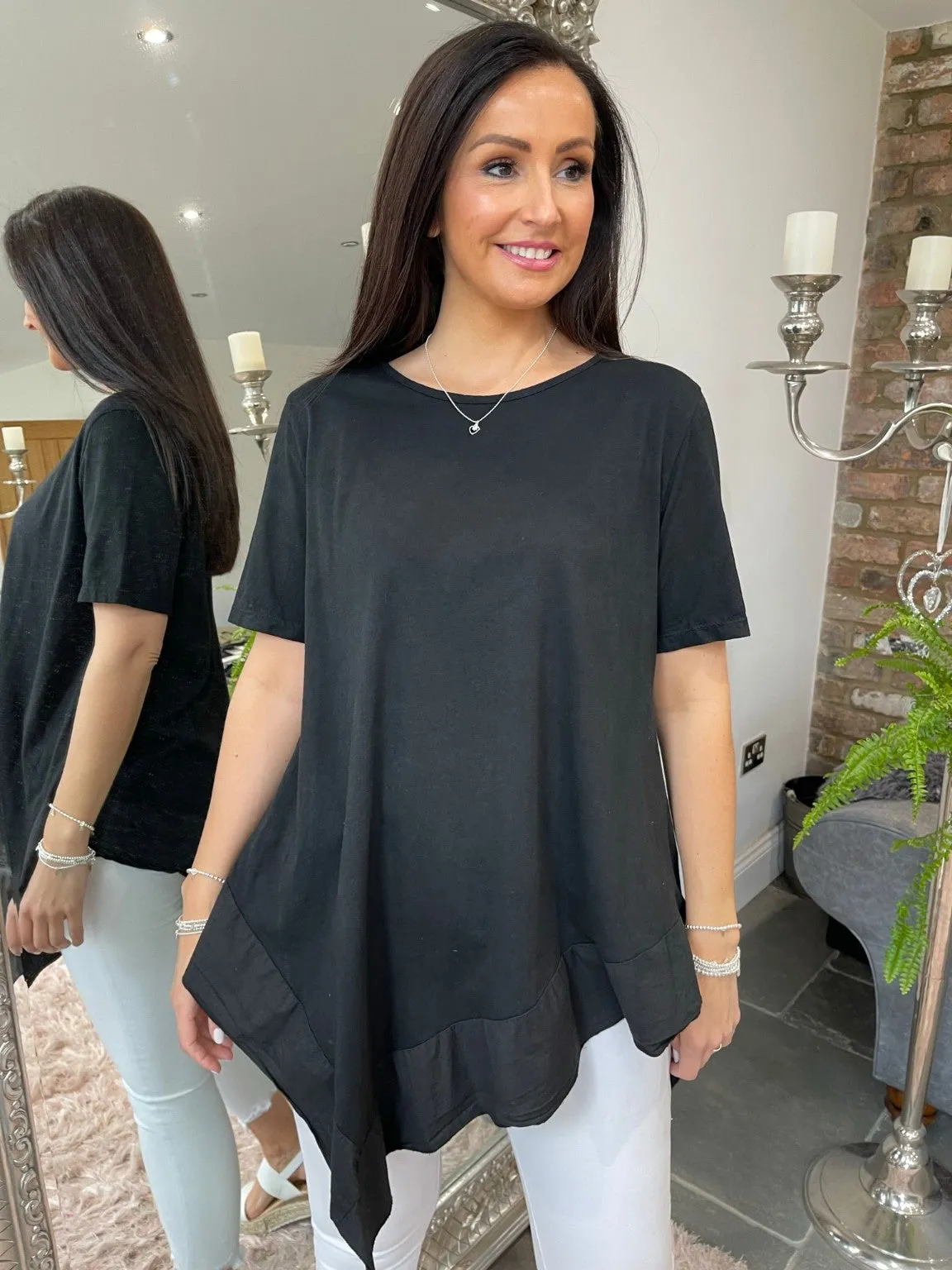 Asymmetric Frill Hem Top Ella