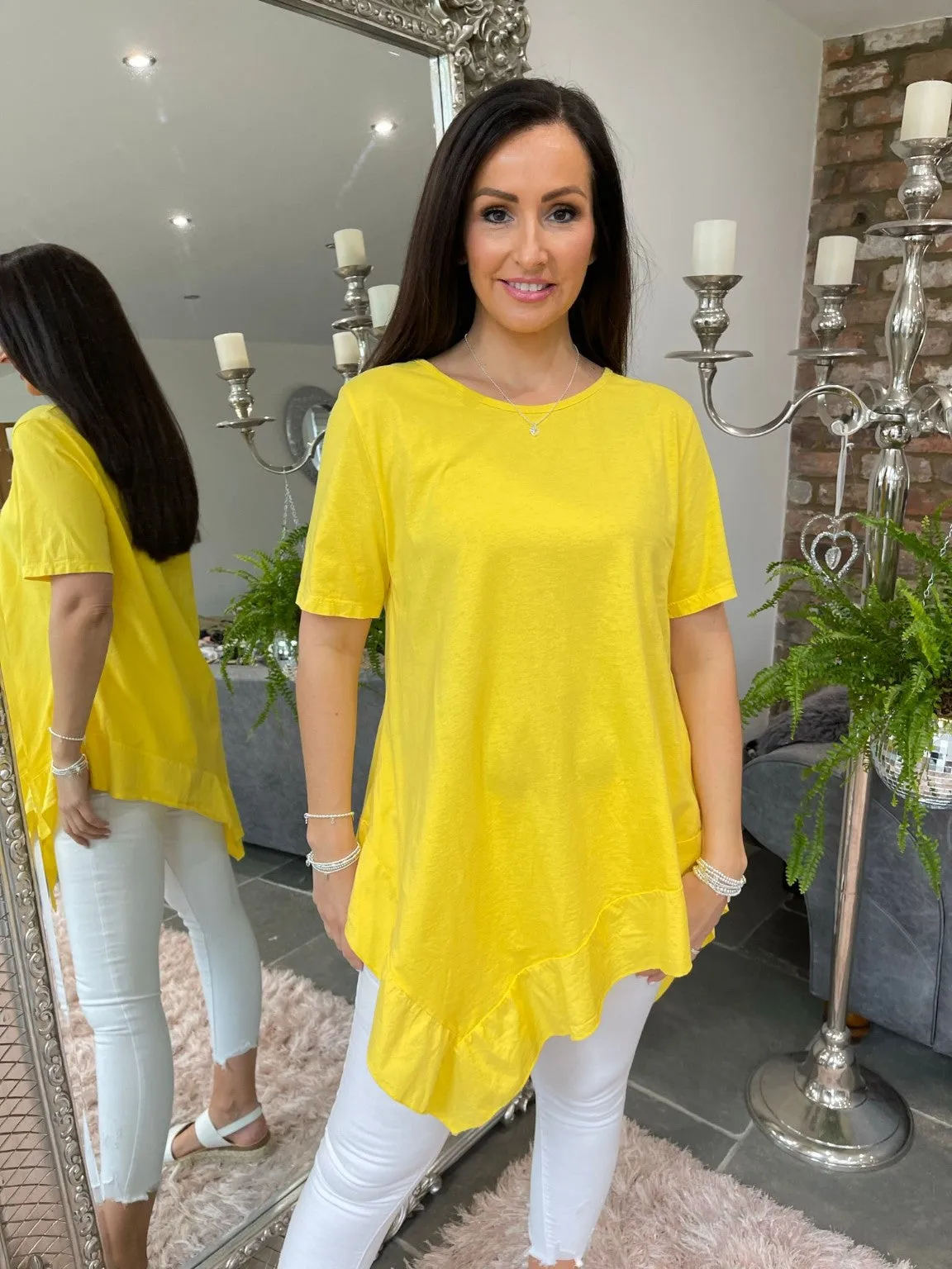 Asymmetric Frill Hem Top Ella