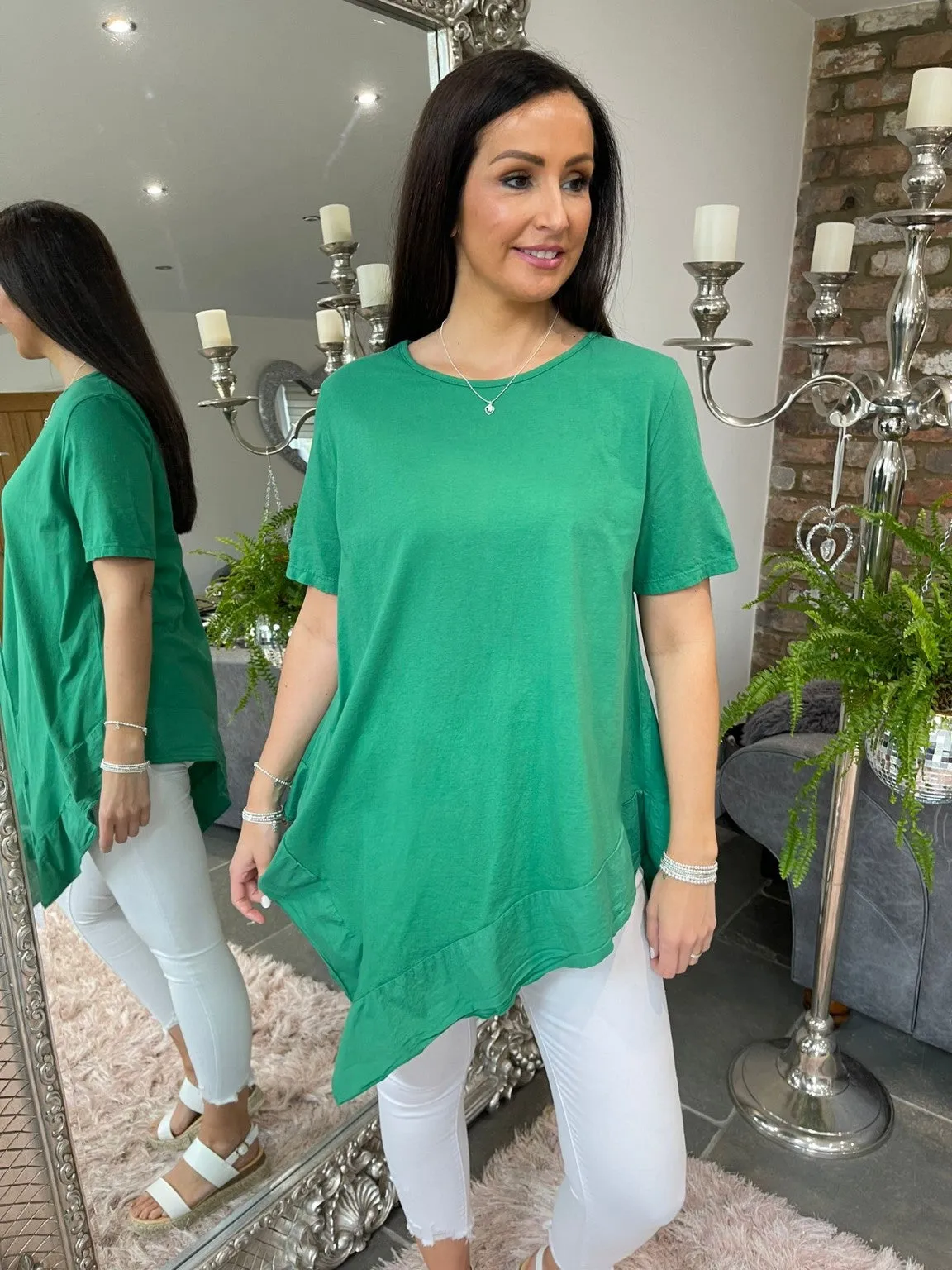 Asymmetric Frill Hem Top Ella