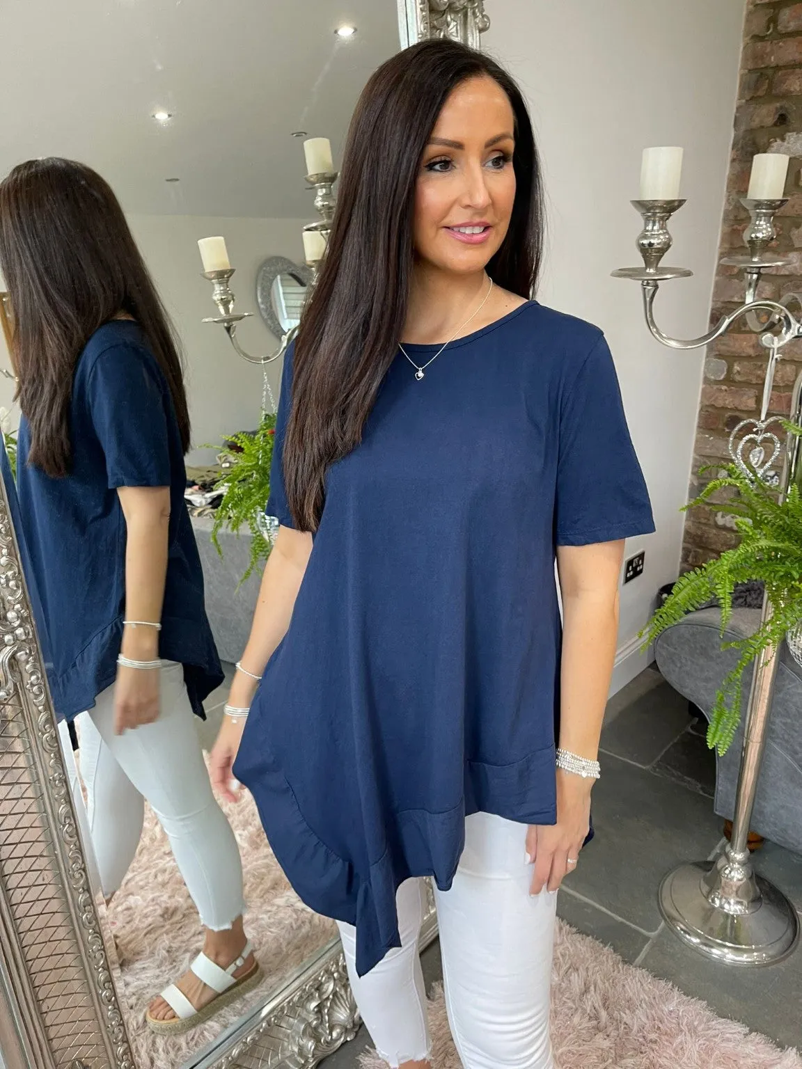 Asymmetric Frill Hem Top Ella
