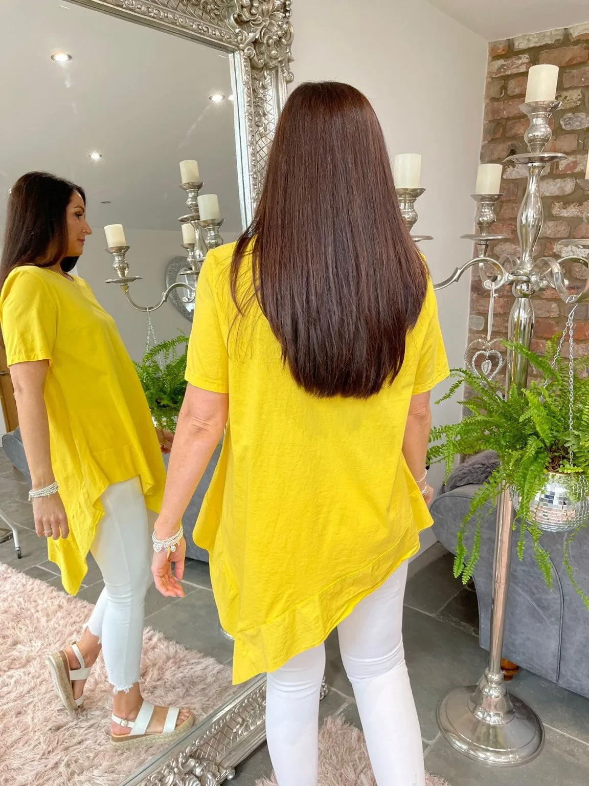 Asymmetric Frill Hem Top Ella