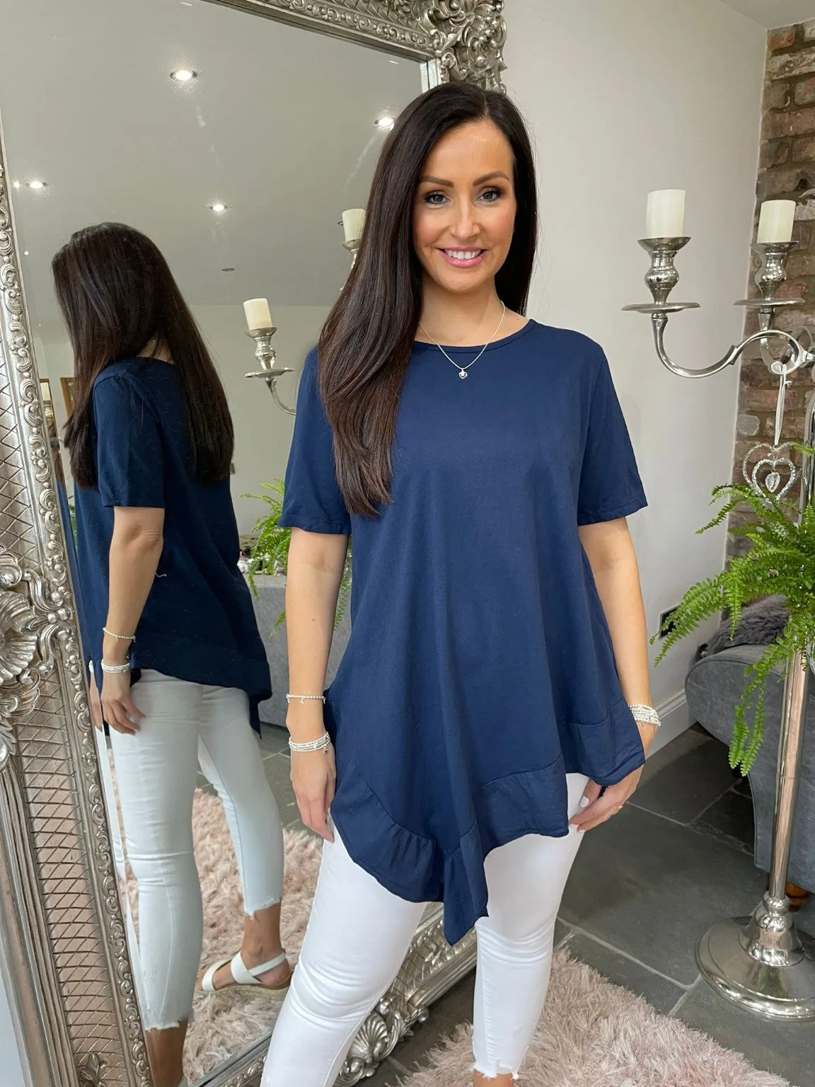 Asymmetric Frill Hem Top Ella