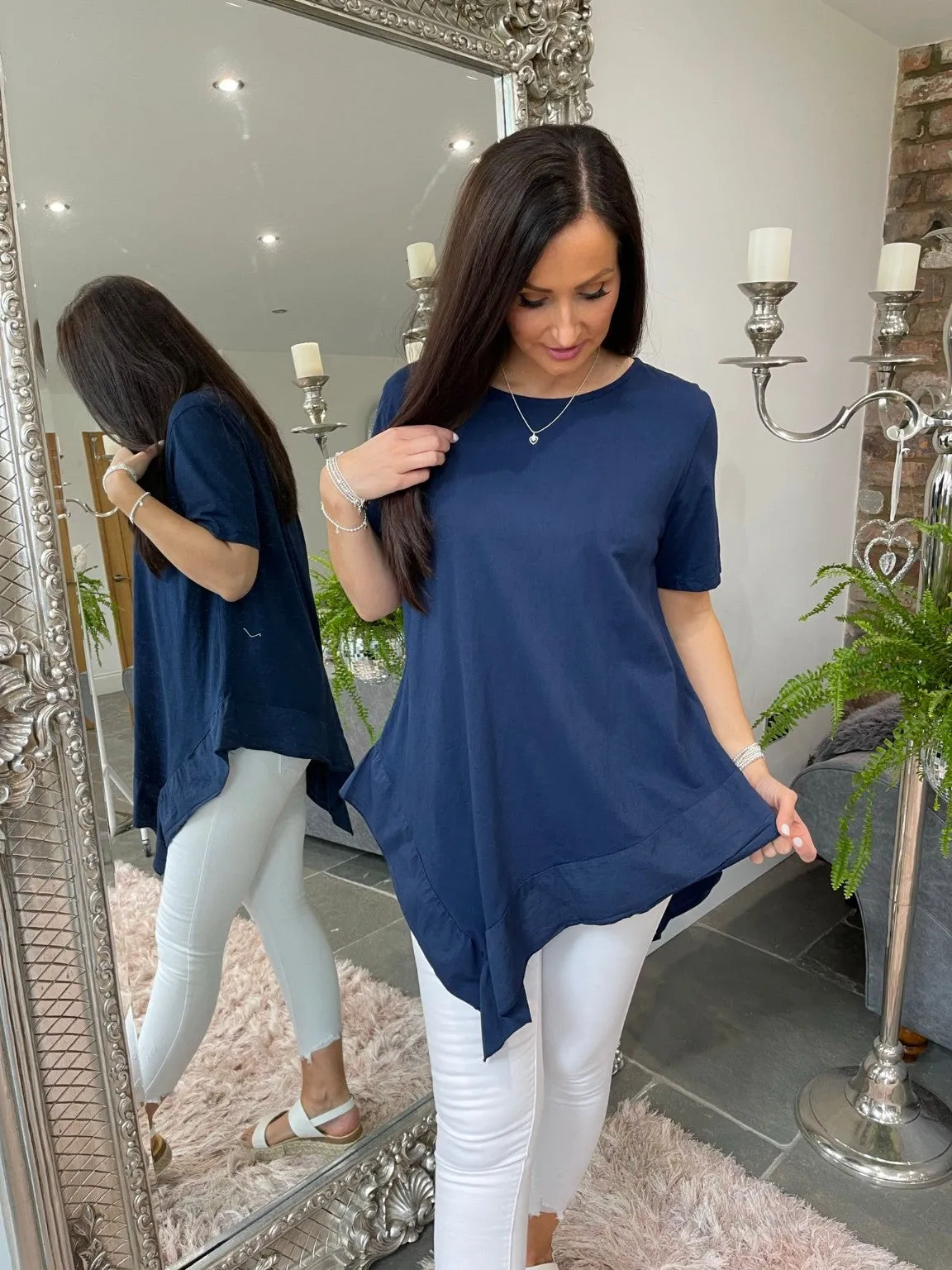 Asymmetric Frill Hem Top Ella