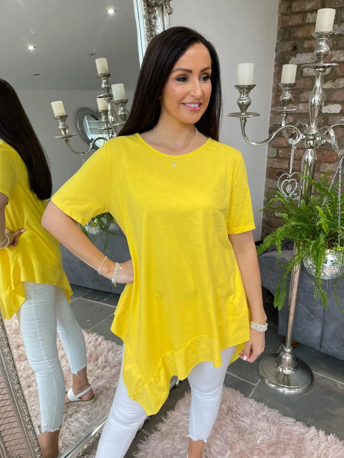 Asymmetric Frill Hem Top Ella