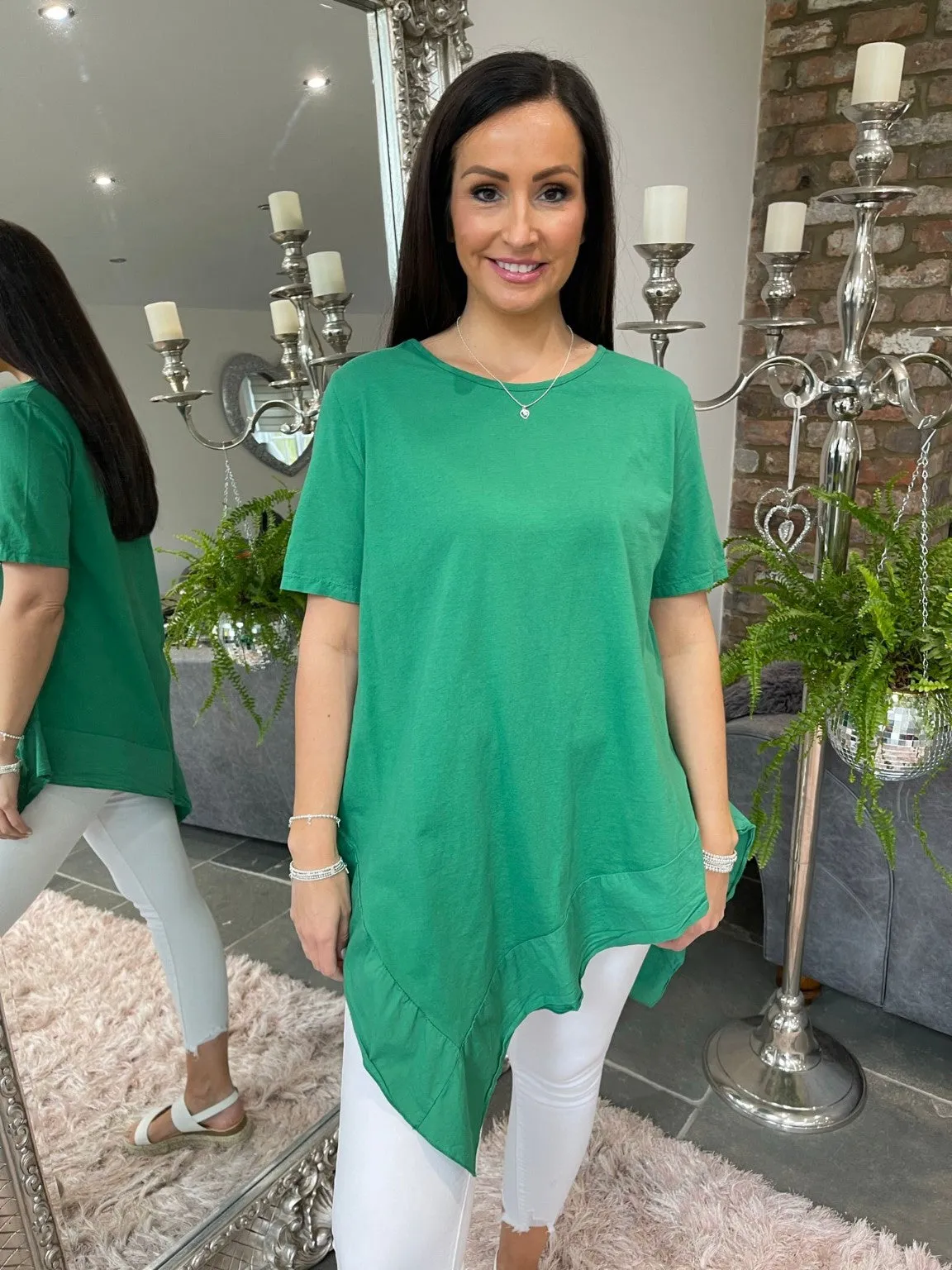 Asymmetric Frill Hem Top Ella