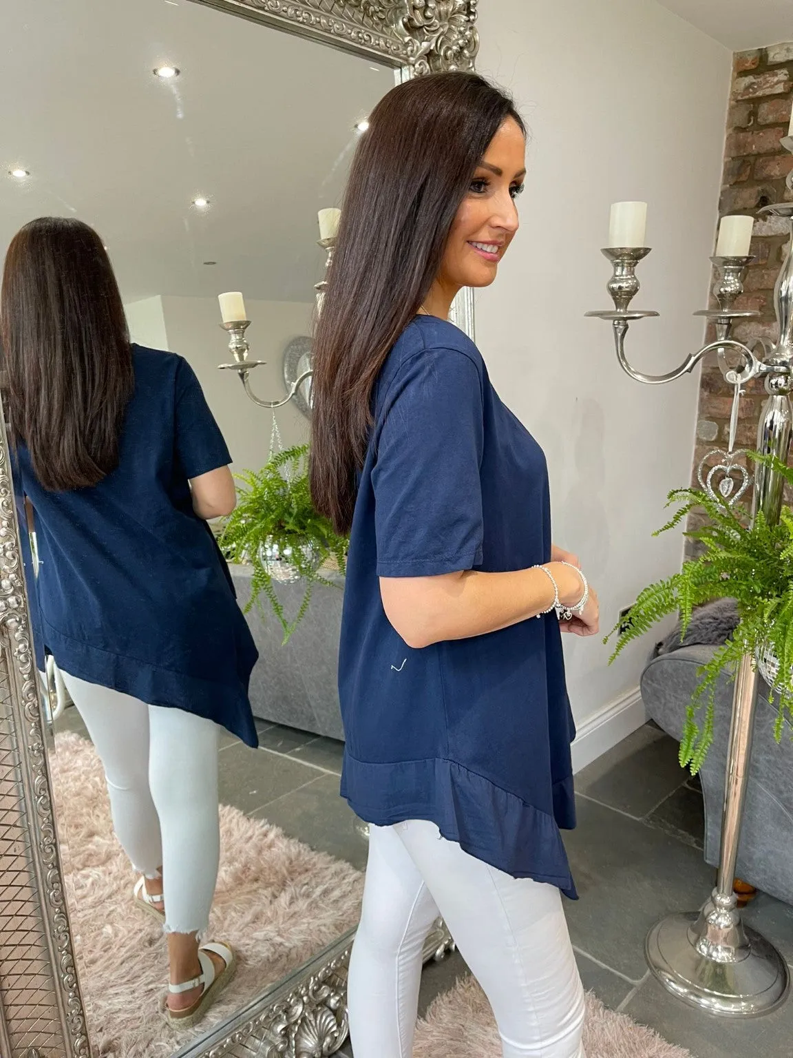 Asymmetric Frill Hem Top Ella