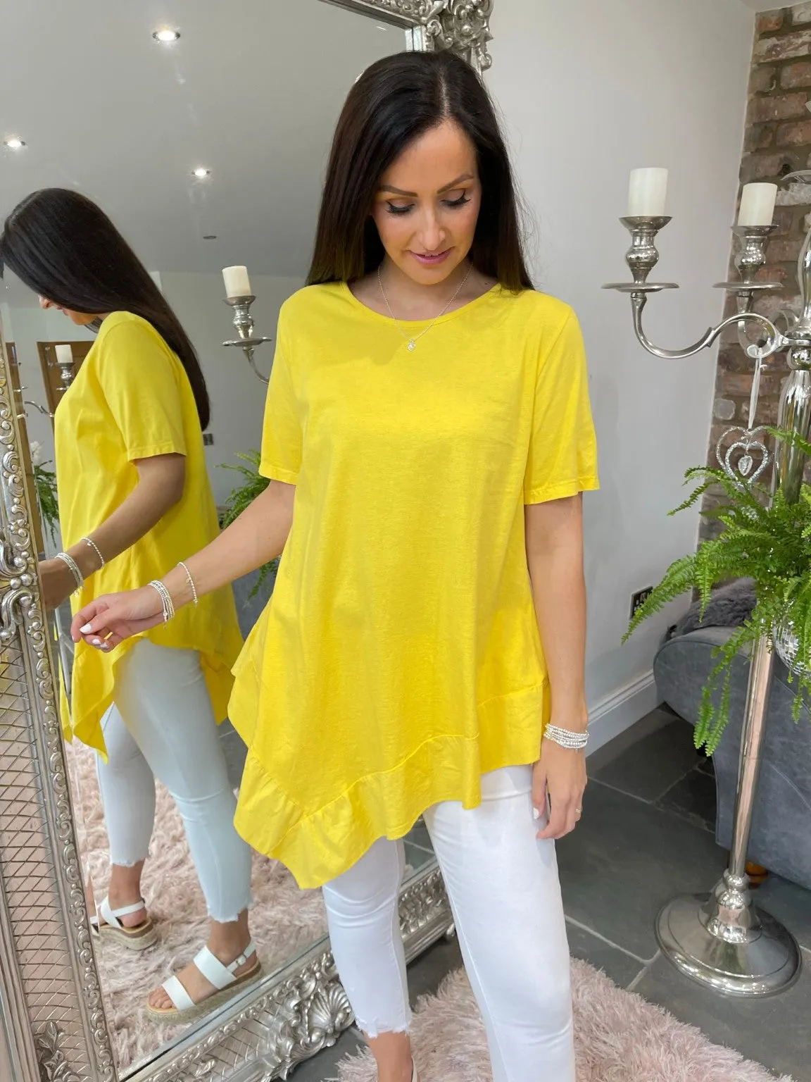 Asymmetric Frill Hem Top Ella
