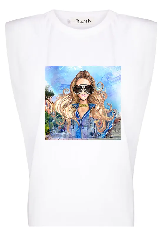 AxMJB - White Padded Top