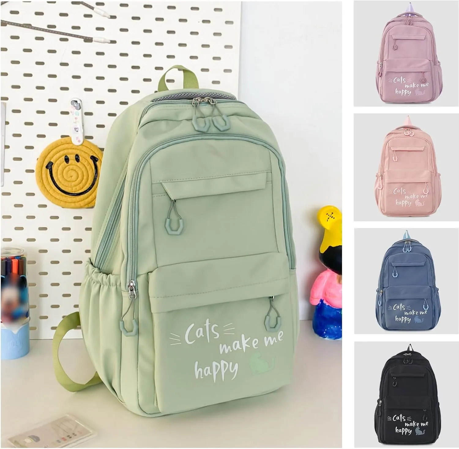 Backpack Casual Simple Style 17.7 Inch Bookbags Lightweight Laptop Bag Travel Daypacks (Purple)