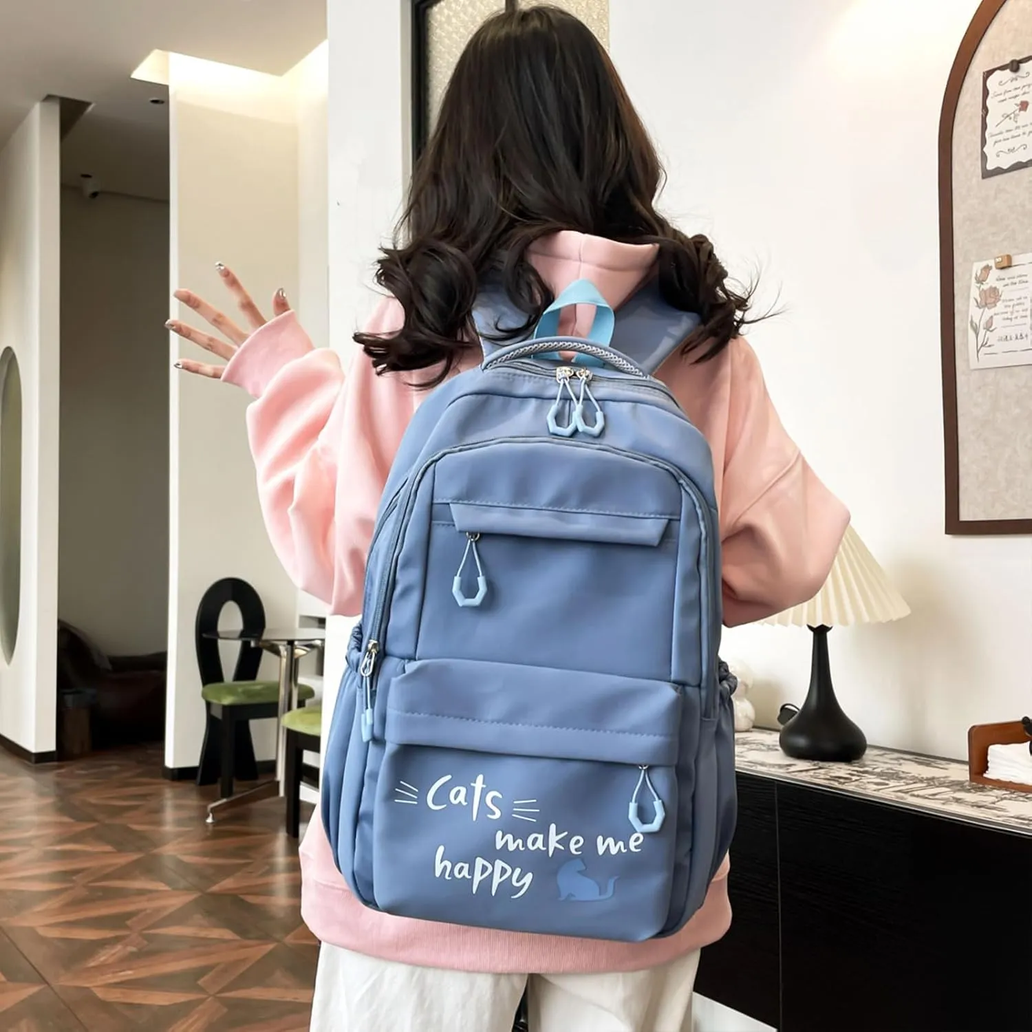 Backpack Casual Simple Style 17.7 Inch Bookbags Lightweight Laptop Bag Travel Daypacks (Purple)