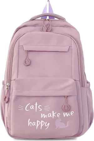 Backpack Casual Simple Style 17.7 Inch Bookbags Lightweight Laptop Bag Travel Daypacks (Purple)