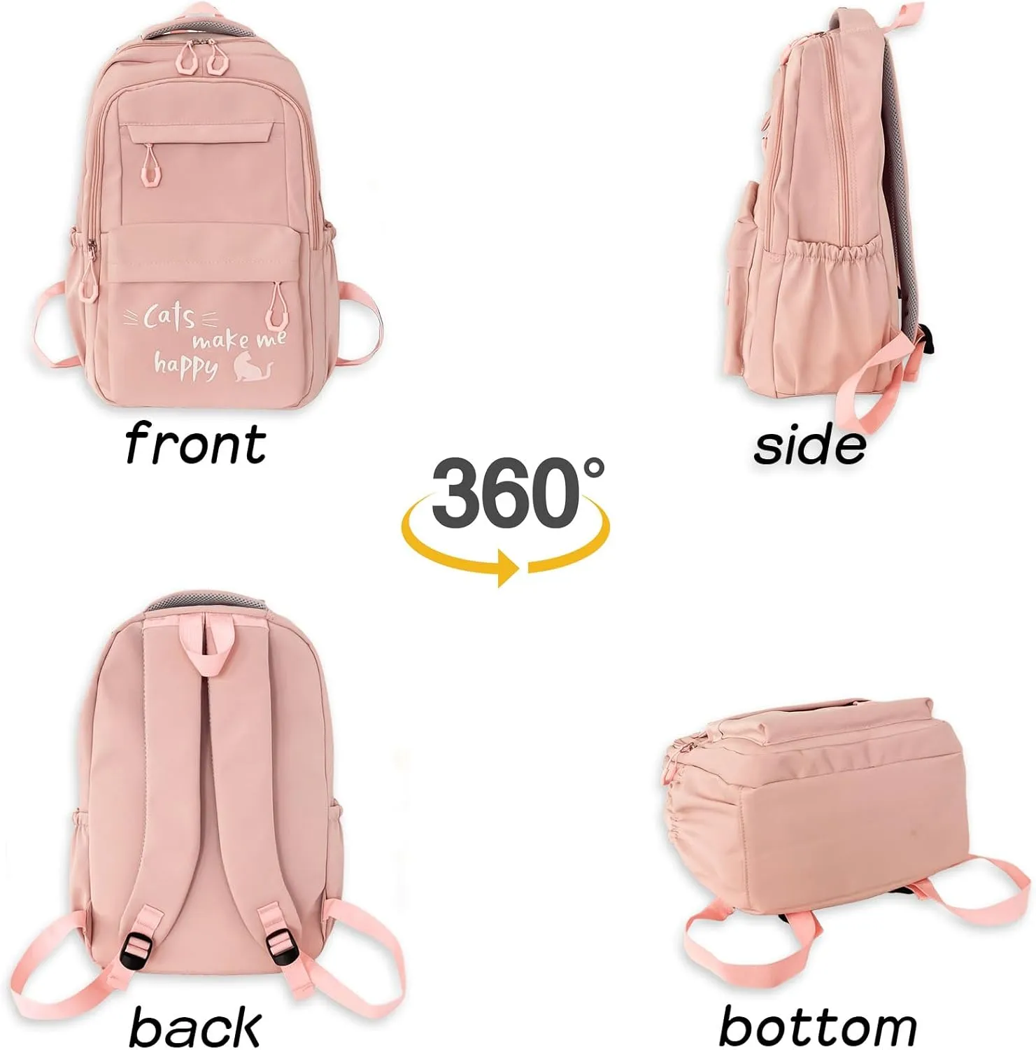 Backpack Casual Simple Style 17.7 Inch Bookbags Lightweight Laptop Bag Travel Daypacks (Purple)