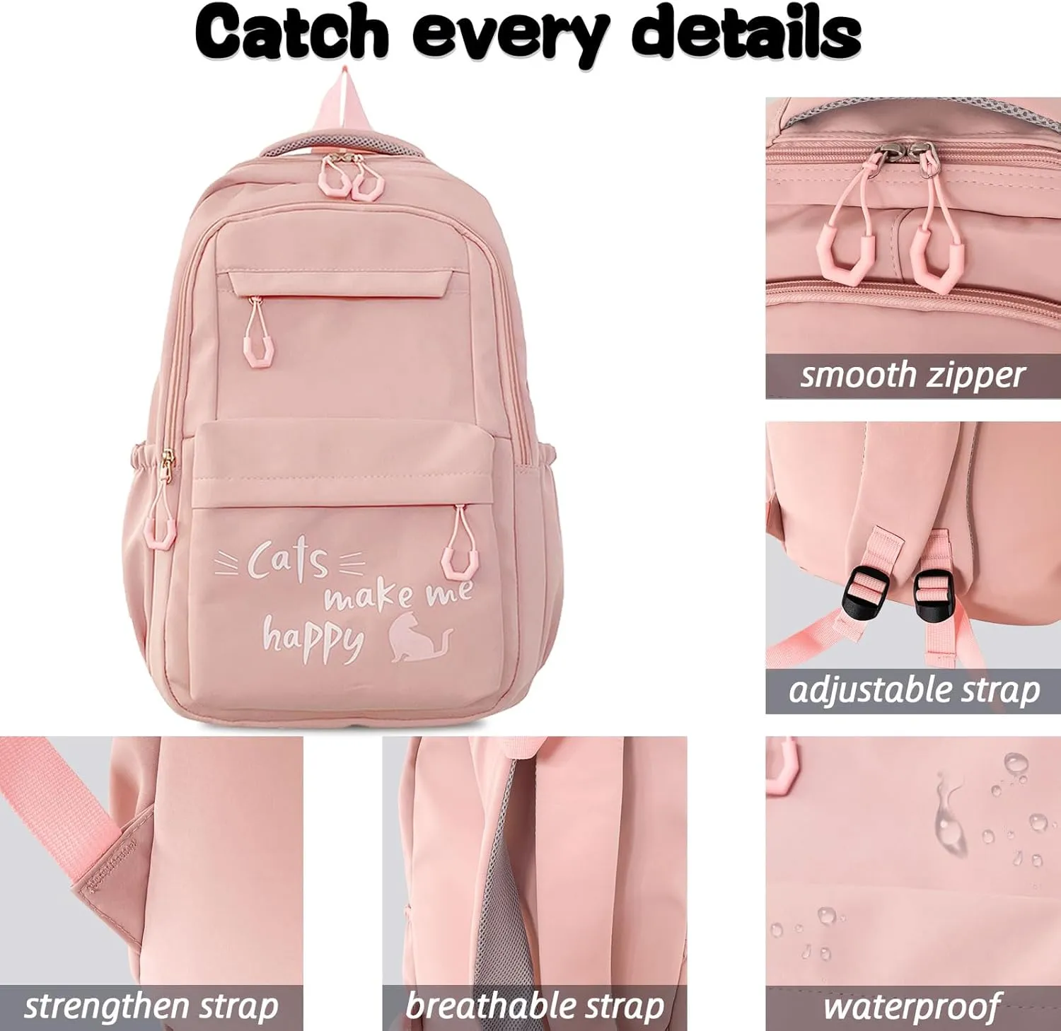 Backpack Casual Simple Style 17.7 Inch Bookbags Lightweight Laptop Bag Travel Daypacks (Purple)
