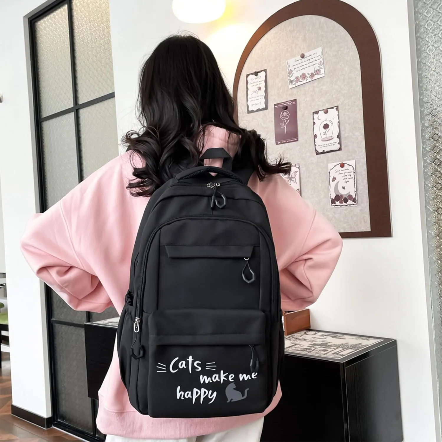Backpack Casual Simple Style 17.7 Inch Bookbags Lightweight Laptop Bag Travel Daypacks (Purple)