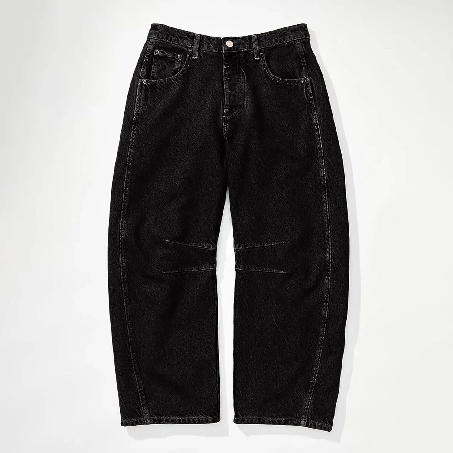 Barrel Jeans for Women Stretchy Trendy High Waisted Baggy Denim Trouser Y2K Wide Leg Boyfriend Streetwear Ankle Pants