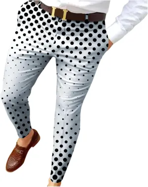 BIFUTON Mens Dress Pants, Men's Casual Printed Dress Pants Skinny Stylish Suit Pants Slim Fit Pencil Tapered Party Prom Pants