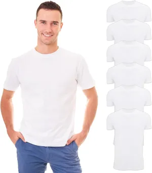 BILLIONHATS 6 Pack Men's Solid Colors Cotton T-Shirts Short Sleeve Lightweight Tees, Bulk