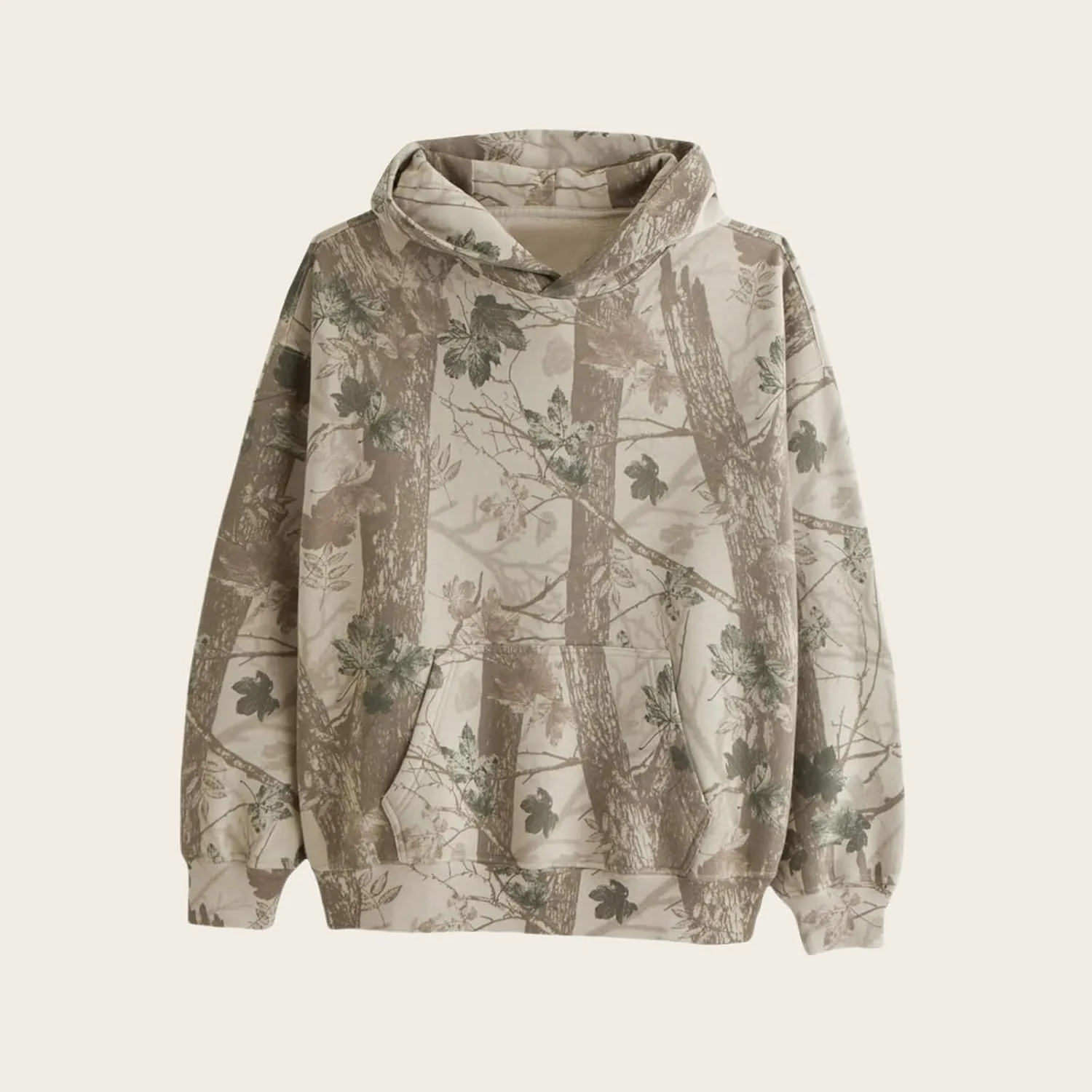Camo Hoodie Womens Maple Leaf Print Oversized Hooded Sweatshirt Long Sleeve Fleece Pullover Sweatshirts with Pocket