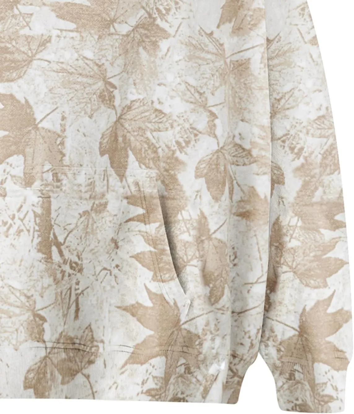 Camo Hoodie Womens Maple Leaf Print Oversized Hooded Sweatshirt Long Sleeve Fleece Pullover Sweatshirts with Pocket