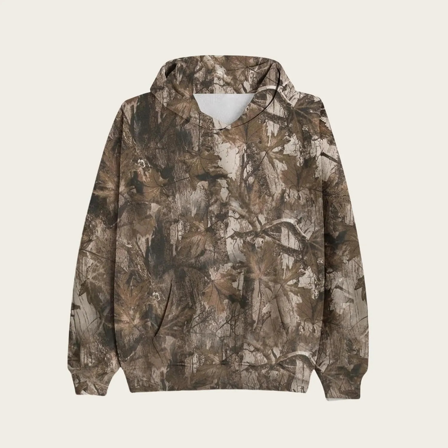Camo Hoodie Womens Maple Leaf Print Oversized Hooded Sweatshirt Long Sleeve Fleece Pullover Sweatshirts with Pocket