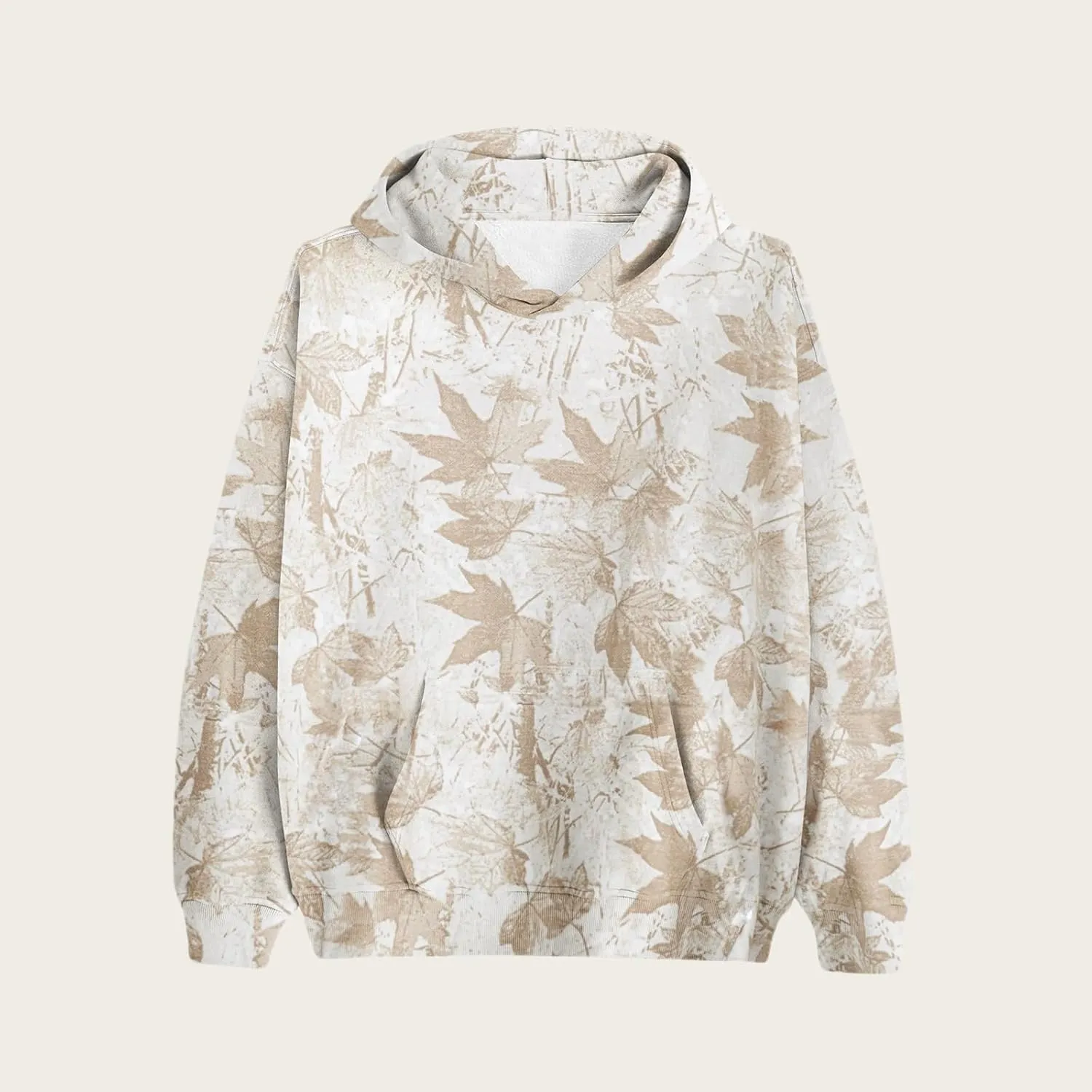 Camo Hoodie Womens Maple Leaf Print Oversized Hooded Sweatshirt Long Sleeve Fleece Pullover Sweatshirts with Pocket