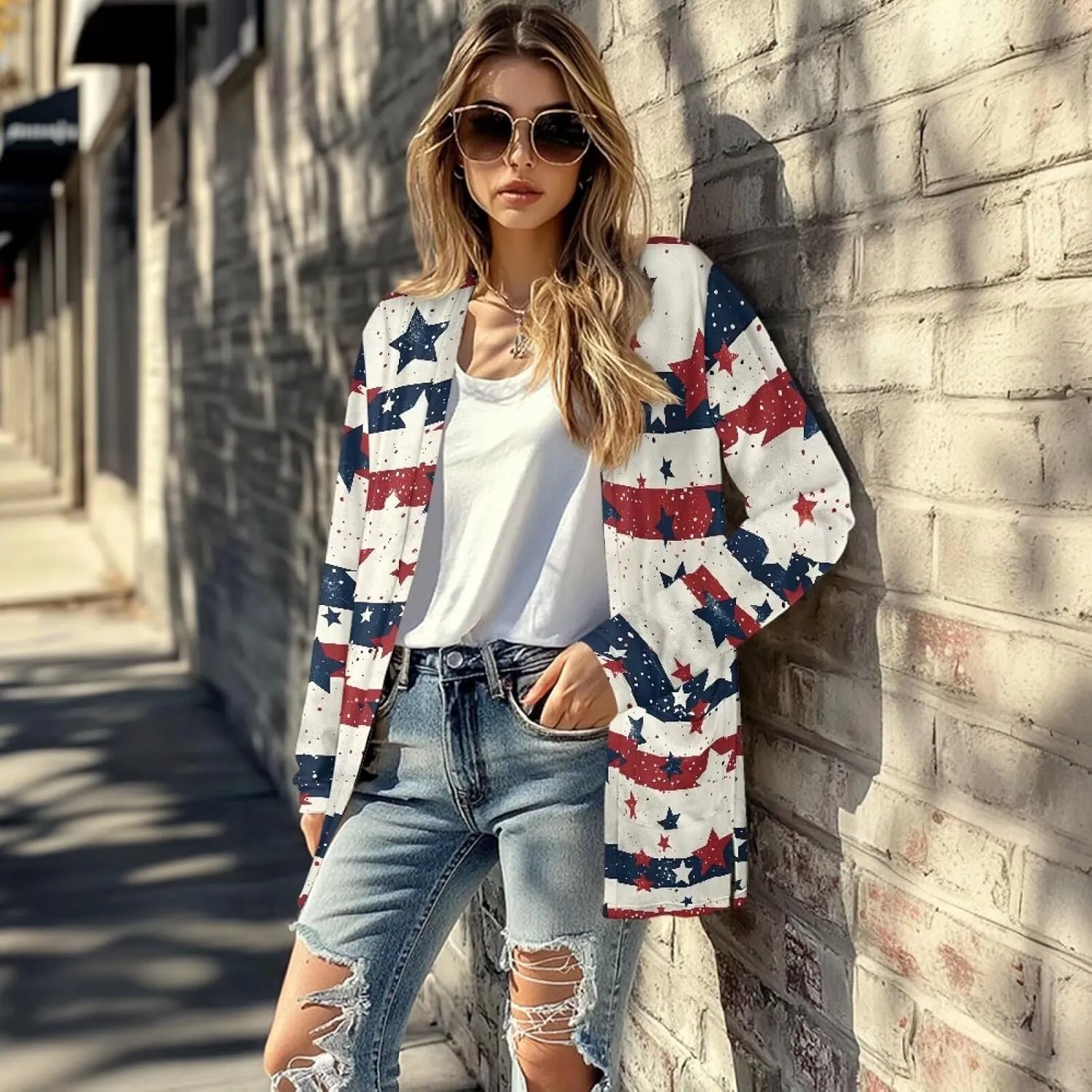 Cardigans Shirt for Women Lightweight Open Front Long Sleeve Coat with Pockets Casual Comfy Workout Tops Size S-2XL