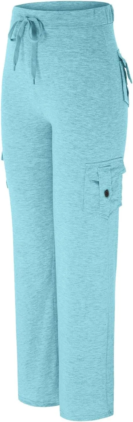 Cargo Pants for Women 2024 Plus Size Stretch High Waist Wide Leg Trouser Casual Comfy Yoga Workout with Pockets