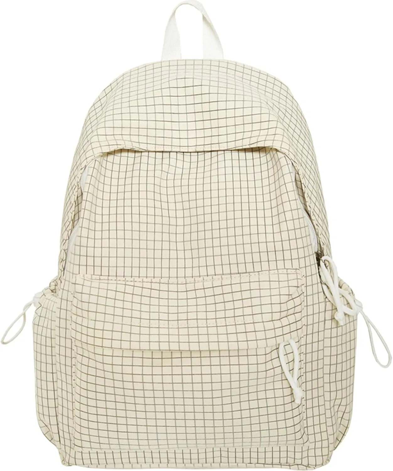 Casual Backpack Nylon Checkered Bookbags Lightweight Laptop Bag Travel Daypacks (Yellow)