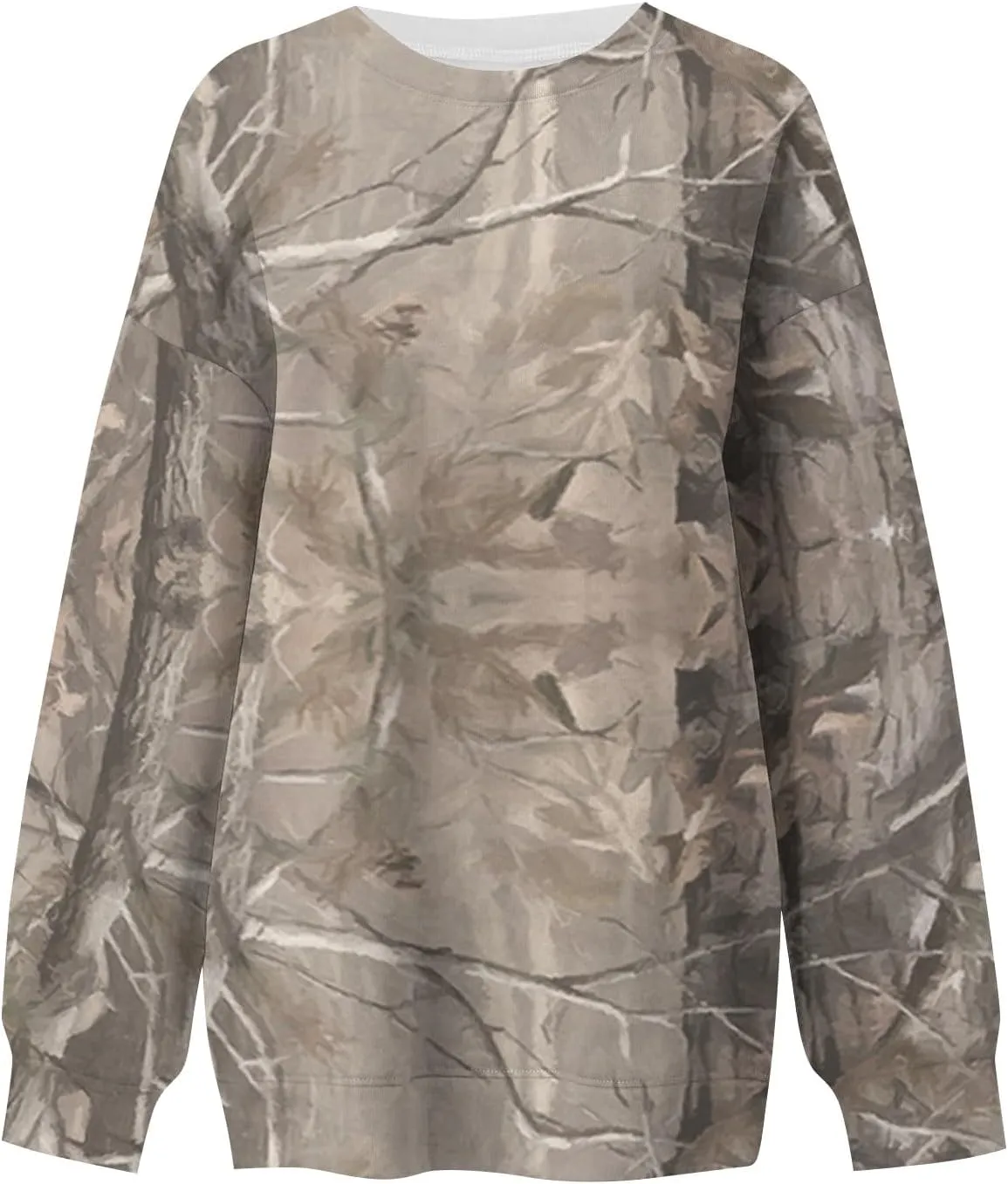 ChicCrate Womens Camo Hoodie Oversized Crewneck Sweatshirts Long Sleeve Loose Fit Pullover Maple Leaf Print Tops Y2K Blouse