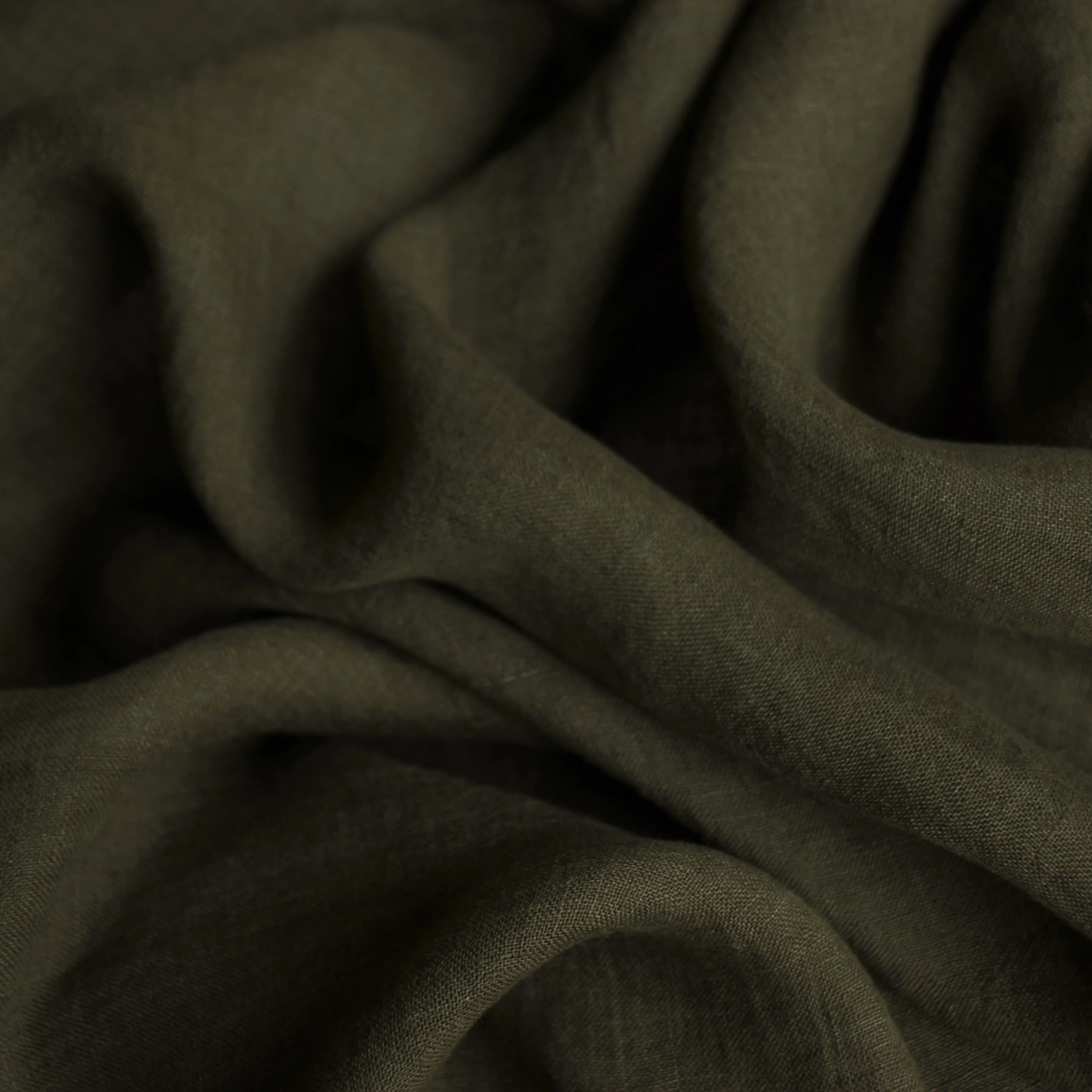 City Olive Washed Linen Gauze