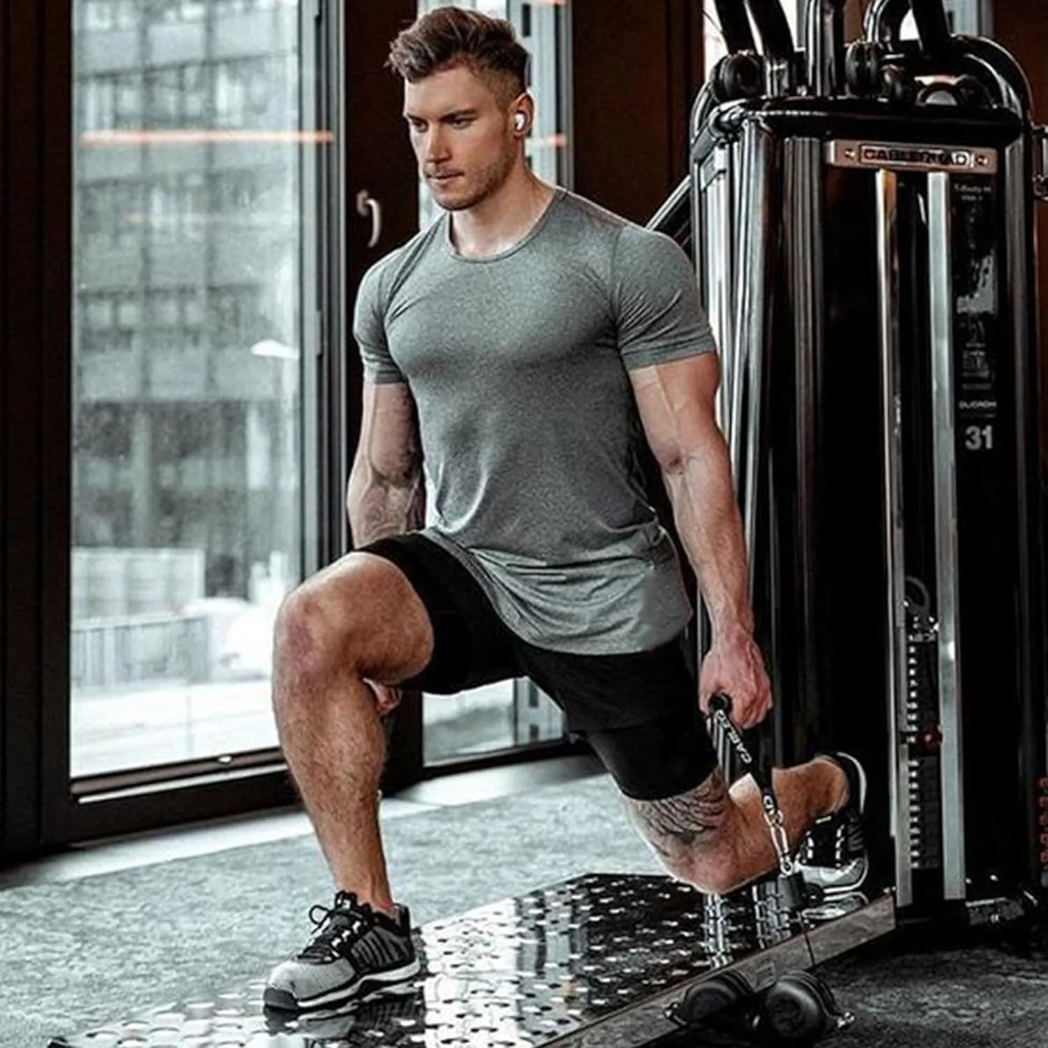 COOFANDY Men's 3 Pack Workout T Shirts Short Sleeve Gym Bodybuilding Muscle Shirt Base Layer Fitness Tee Tops