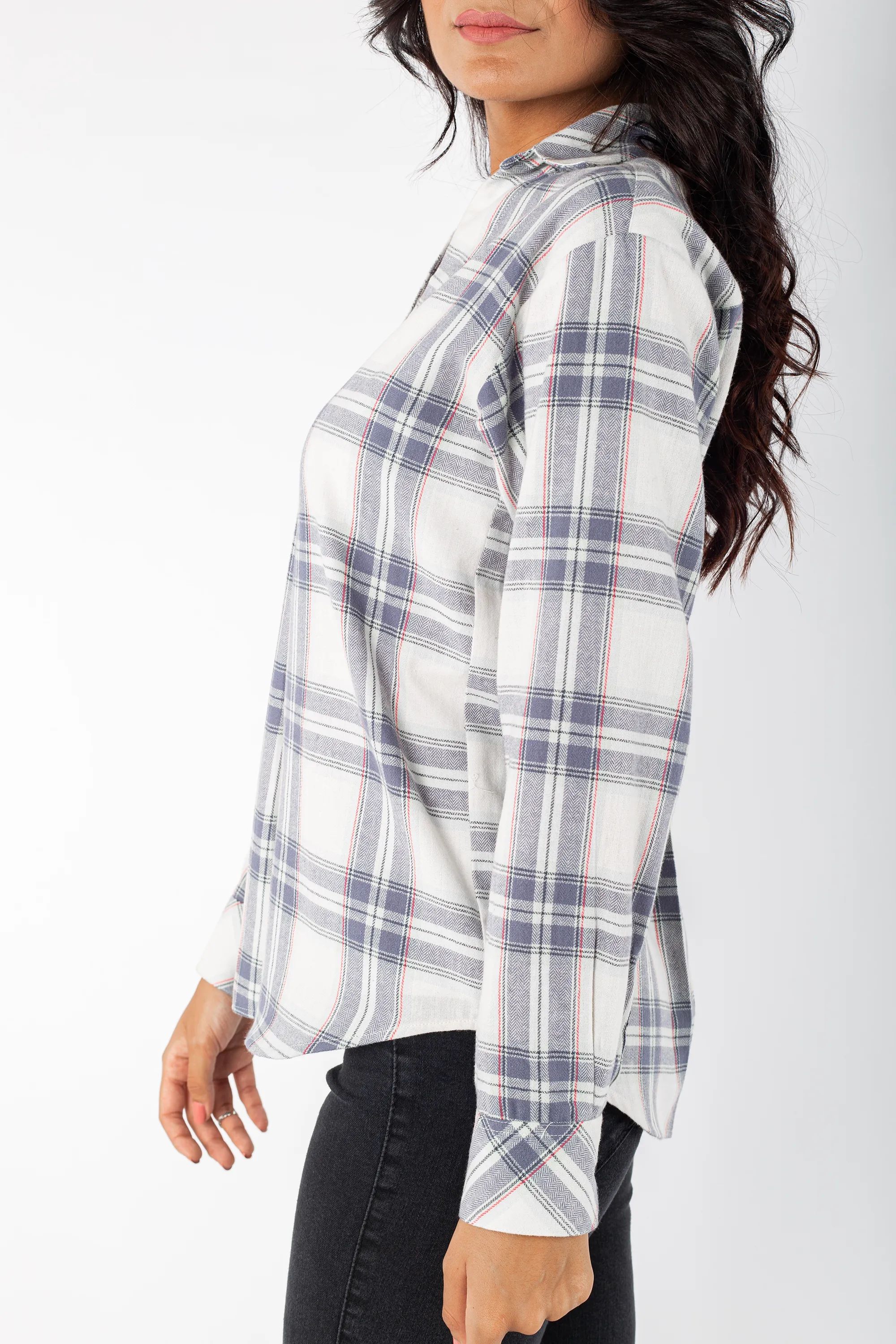 Cotton Flannel Loose Shirt - 110007