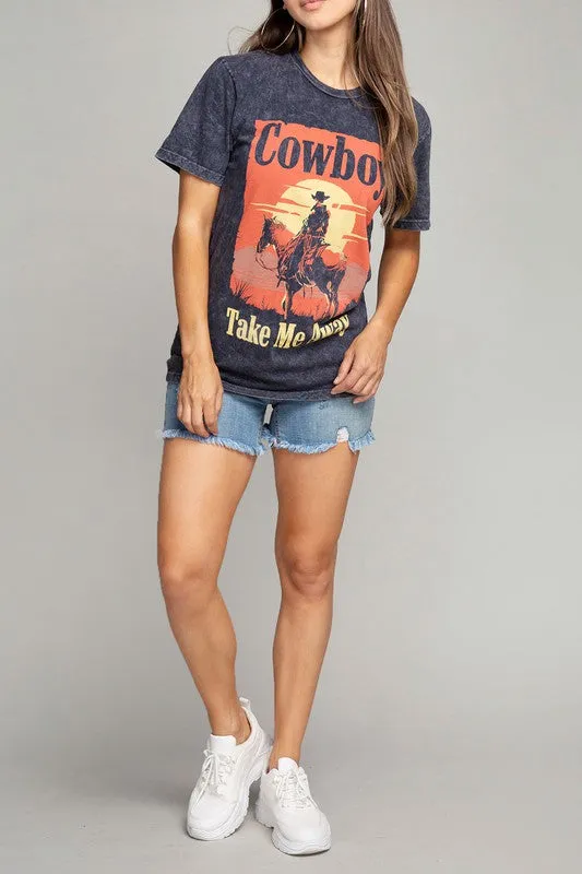 Cowboy Take Me Away Graphic Top (DS)