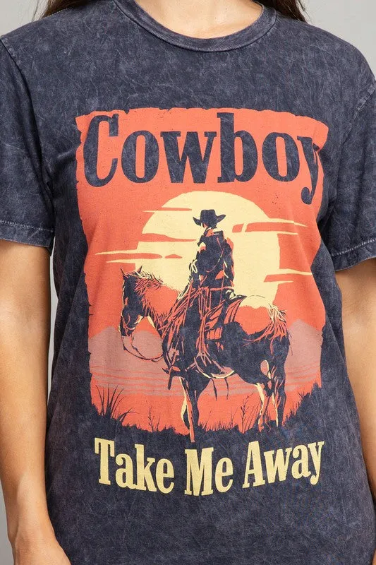 Cowboy Take Me Away Graphic Top (DS)