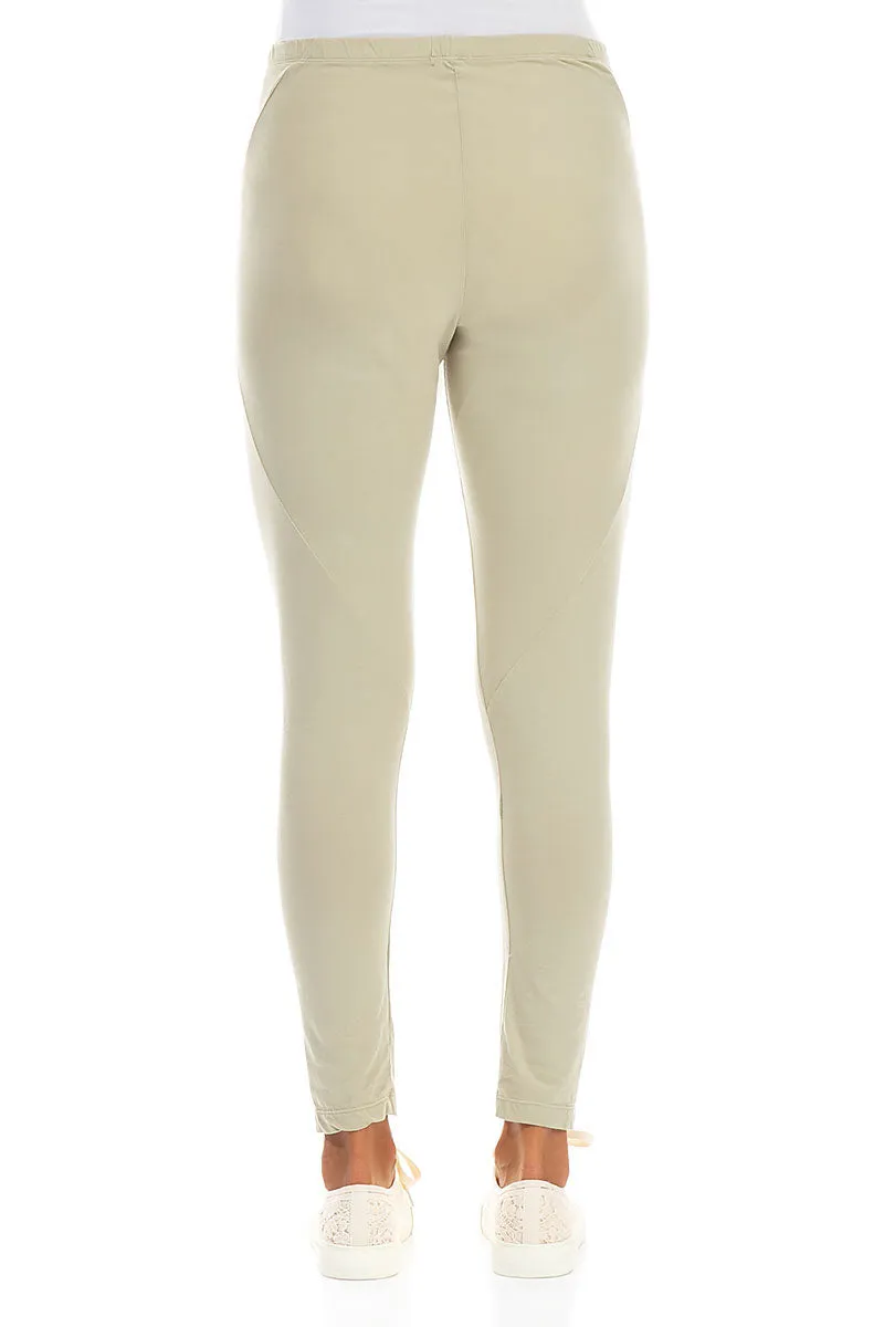 Cropped Laurel Green Cotton Leggings