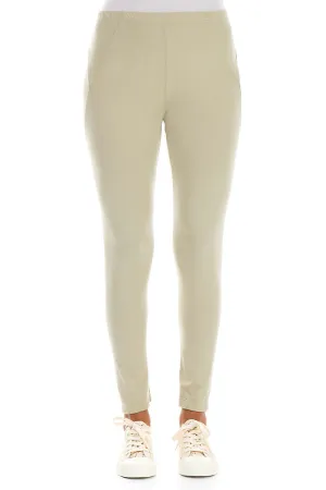 Cropped Laurel Green Cotton Leggings