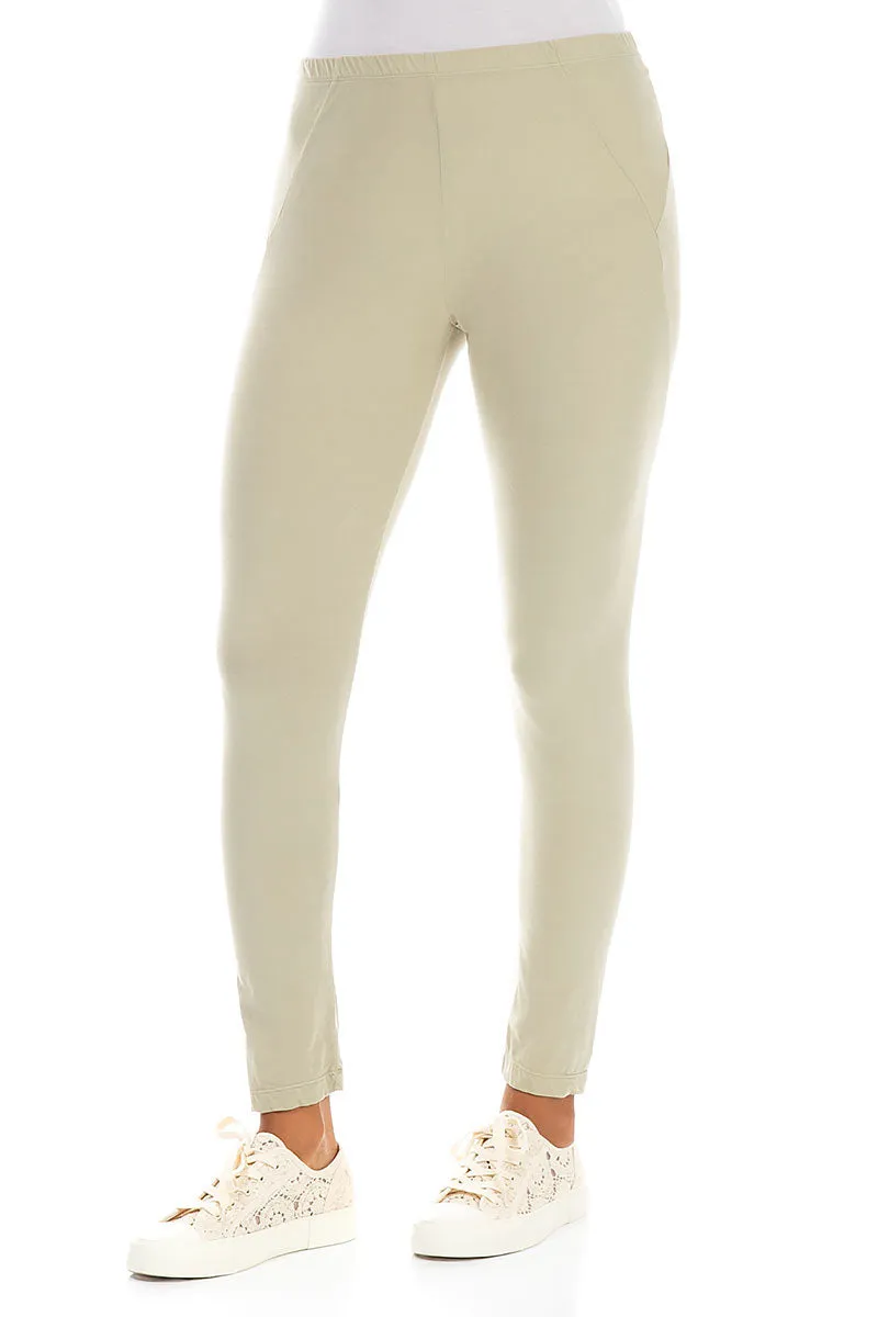 Cropped Laurel Green Cotton Leggings