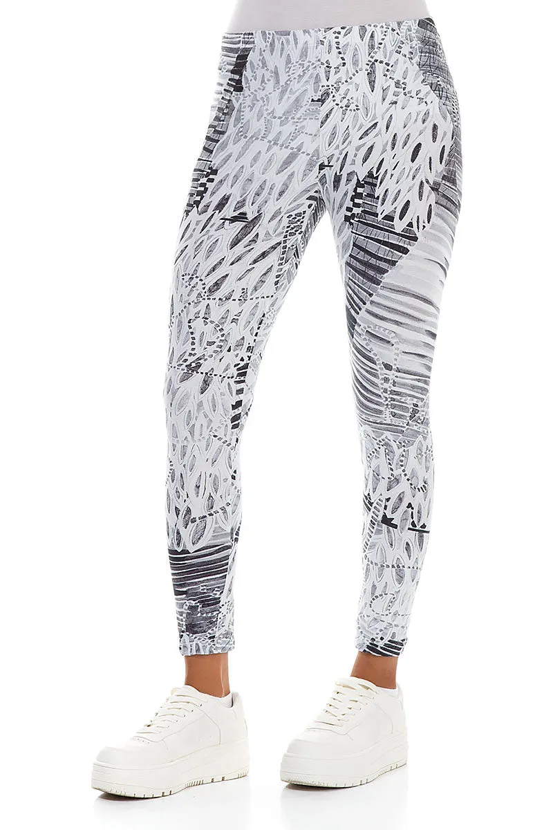 Cropped Off White Serenity Cotton Leggings