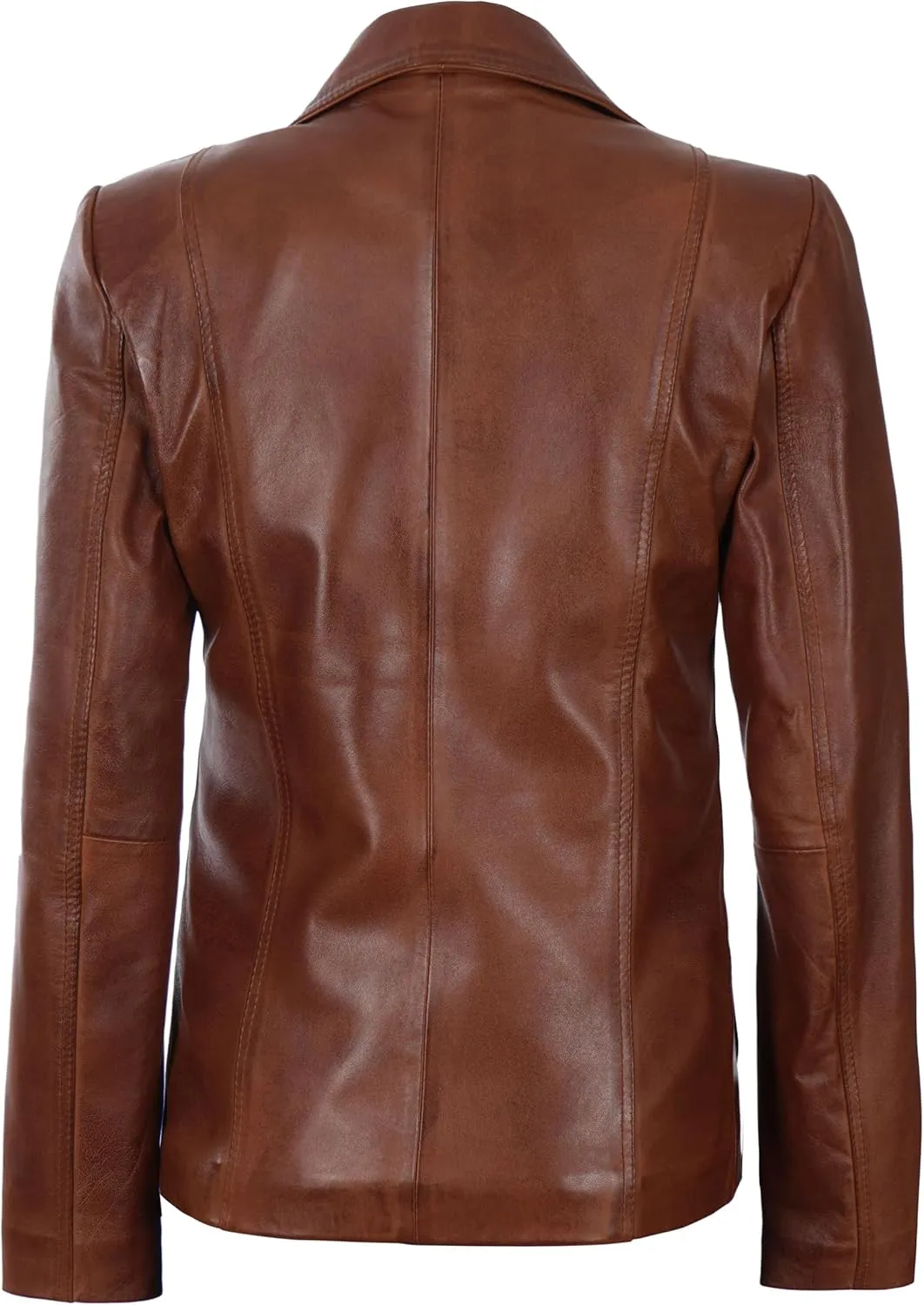Decrum Women Leather Blazer - Casual Stylish Leather Jackets for Women