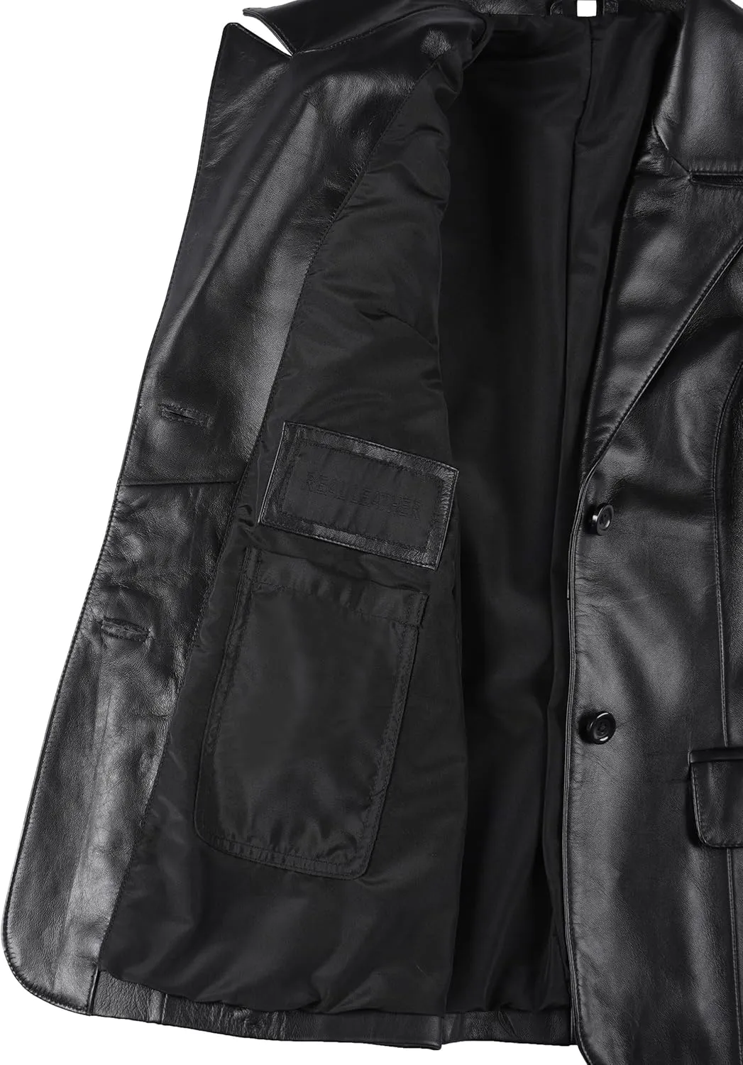 Decrum Women Leather Blazer - Casual Stylish Leather Jackets for Women